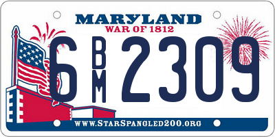 MD license plate 6BM2309