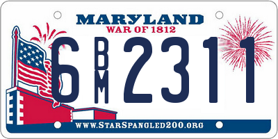 MD license plate 6BM2311