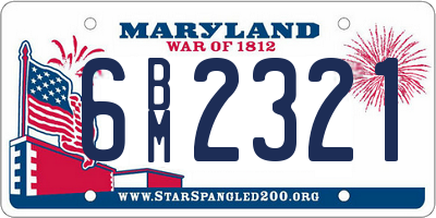 MD license plate 6BM2321