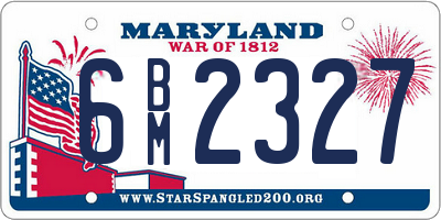 MD license plate 6BM2327