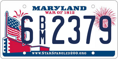MD license plate 6BM2379