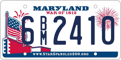 MD license plate 6BM2410