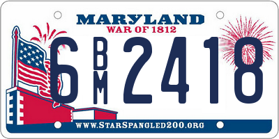 MD license plate 6BM2418