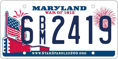 MD license plate 6BM2419