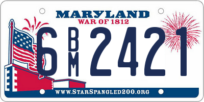 MD license plate 6BM2421