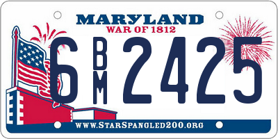 MD license plate 6BM2425