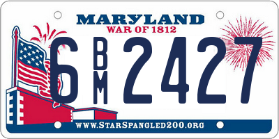 MD license plate 6BM2427