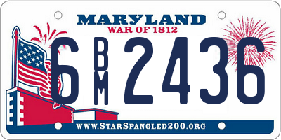 MD license plate 6BM2436
