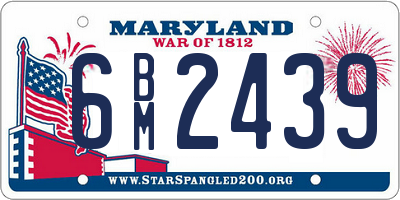 MD license plate 6BM2439