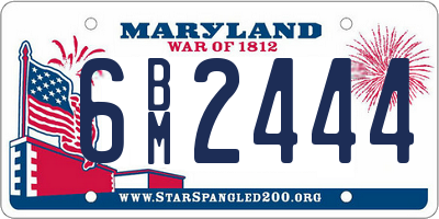 MD license plate 6BM2444