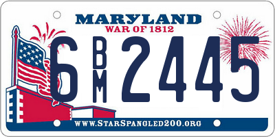 MD license plate 6BM2445