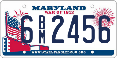 MD license plate 6BM2456
