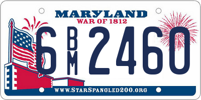 MD license plate 6BM2460