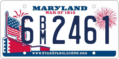 MD license plate 6BM2461