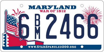 MD license plate 6BM2466