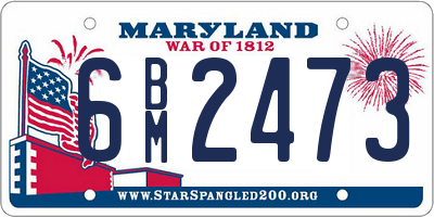 MD license plate 6BM2473