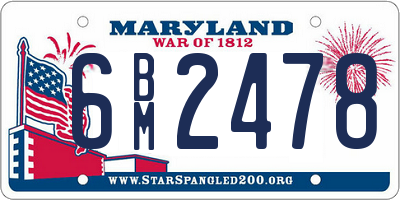 MD license plate 6BM2478