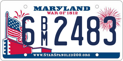MD license plate 6BM2483