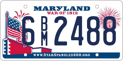 MD license plate 6BM2488