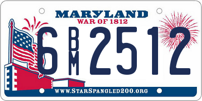MD license plate 6BM2512