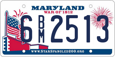 MD license plate 6BM2513