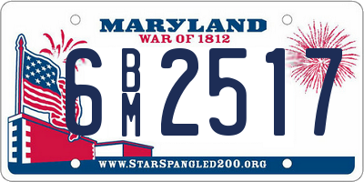MD license plate 6BM2517