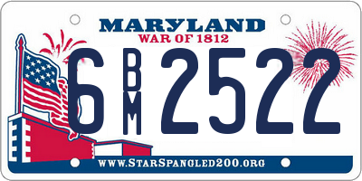 MD license plate 6BM2522