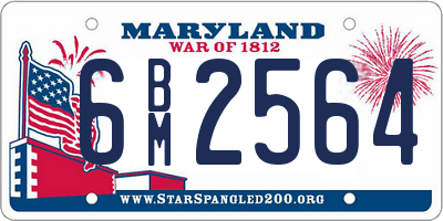 MD license plate 6BM2564