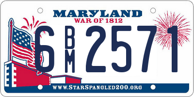 MD license plate 6BM2571