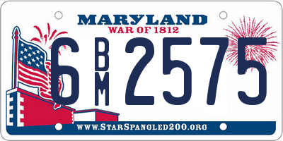 MD license plate 6BM2575