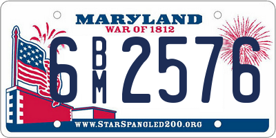 MD license plate 6BM2576