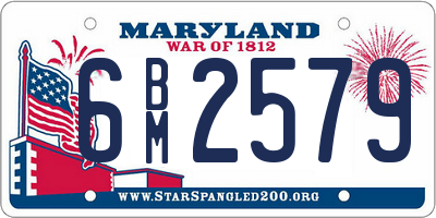 MD license plate 6BM2579