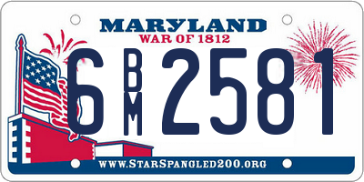MD license plate 6BM2581