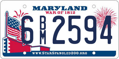 MD license plate 6BM2594