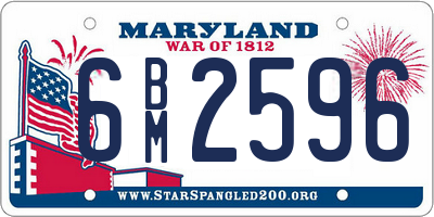 MD license plate 6BM2596