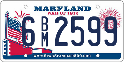 MD license plate 6BM2599