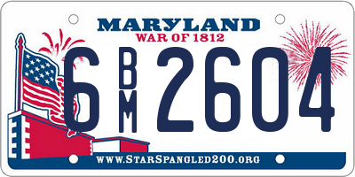 MD license plate 6BM2604