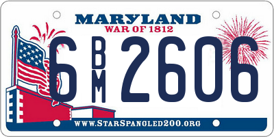 MD license plate 6BM2606
