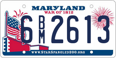 MD license plate 6BM2613