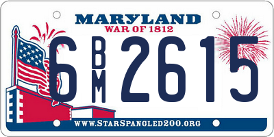 MD license plate 6BM2615