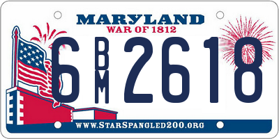 MD license plate 6BM2618