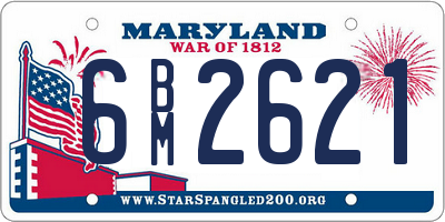 MD license plate 6BM2621