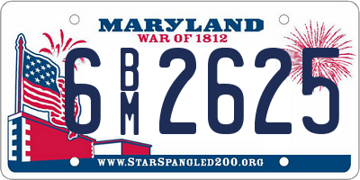 MD license plate 6BM2625