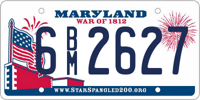 MD license plate 6BM2627