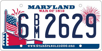 MD license plate 6BM2629