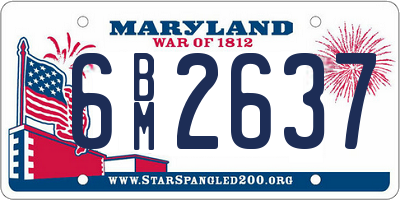 MD license plate 6BM2637
