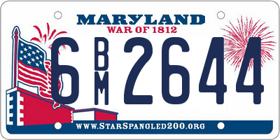 MD license plate 6BM2644