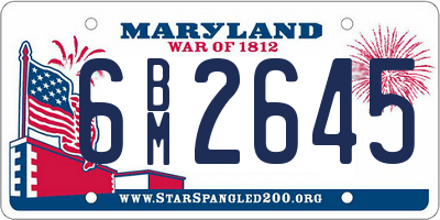MD license plate 6BM2645