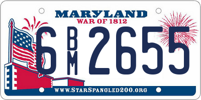 MD license plate 6BM2655