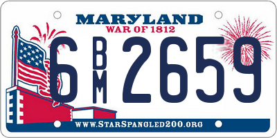 MD license plate 6BM2659